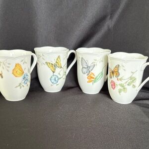 Lenox Butterfly Meadow Mugs - Yellow, Blue, Orange, Green